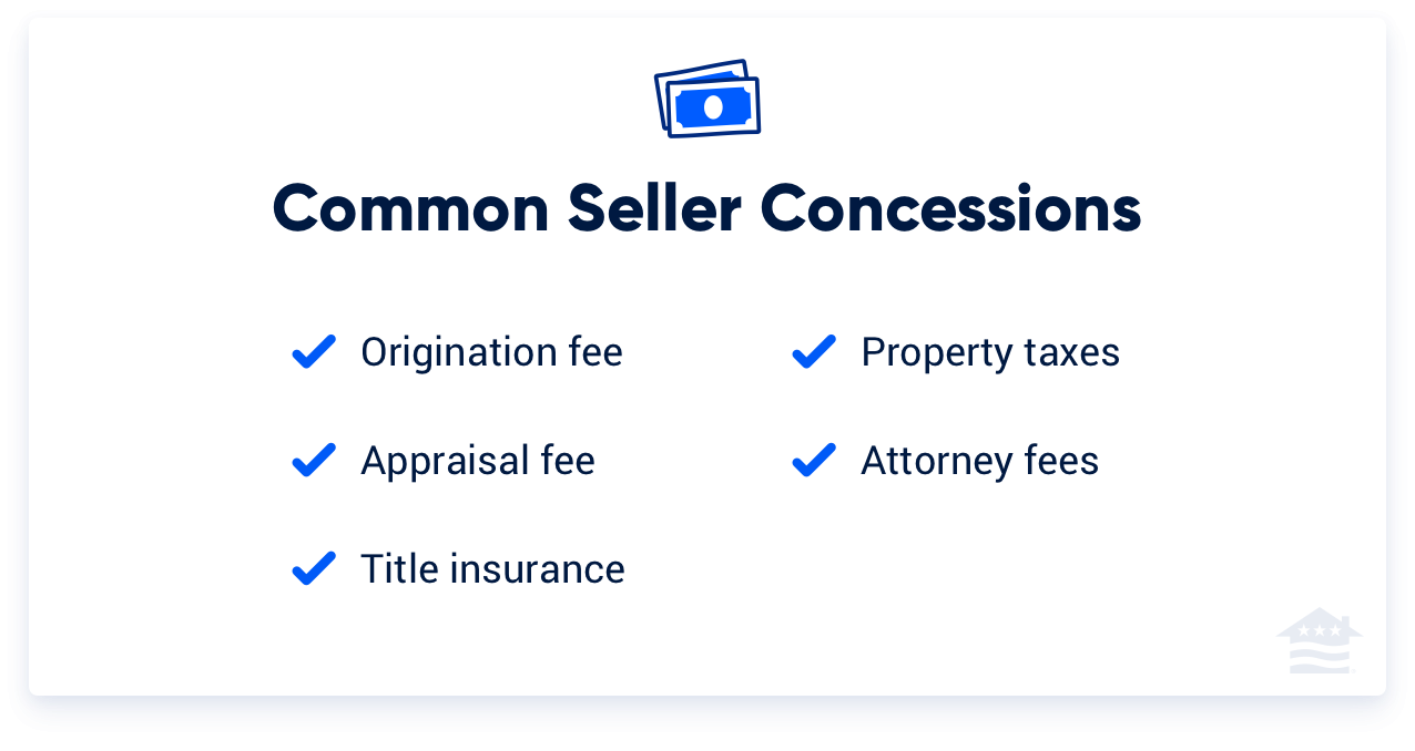 A checklist graphic of common seller concessions.